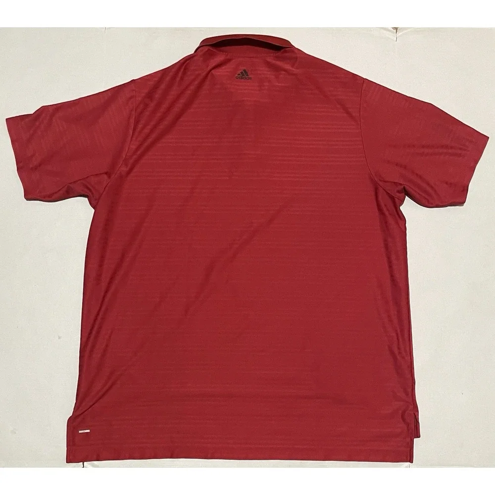 Adidas Shirt Mens Size XXL Red Climacool‎ Striped Performance Golf Polo